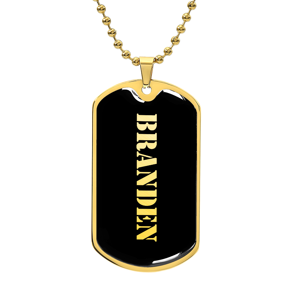 Branden v2 - 18k Gold Finished Luxury Dog Tag Necklace