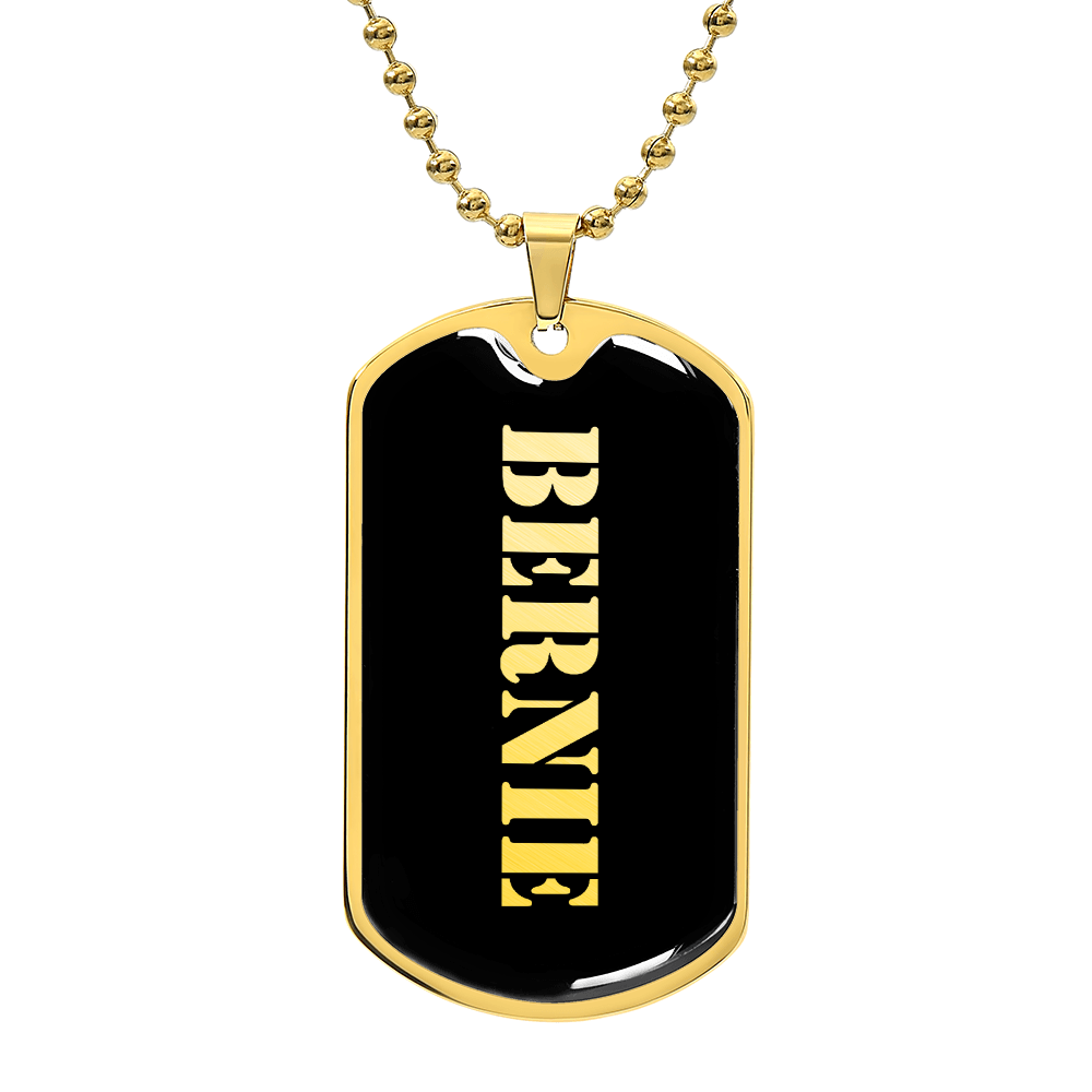 Bernie v2 - 18k Gold Finished Luxury Dog Tag Necklace