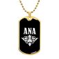 Ana v03a - 18k Gold Finished Luxury Dog Tag Necklace