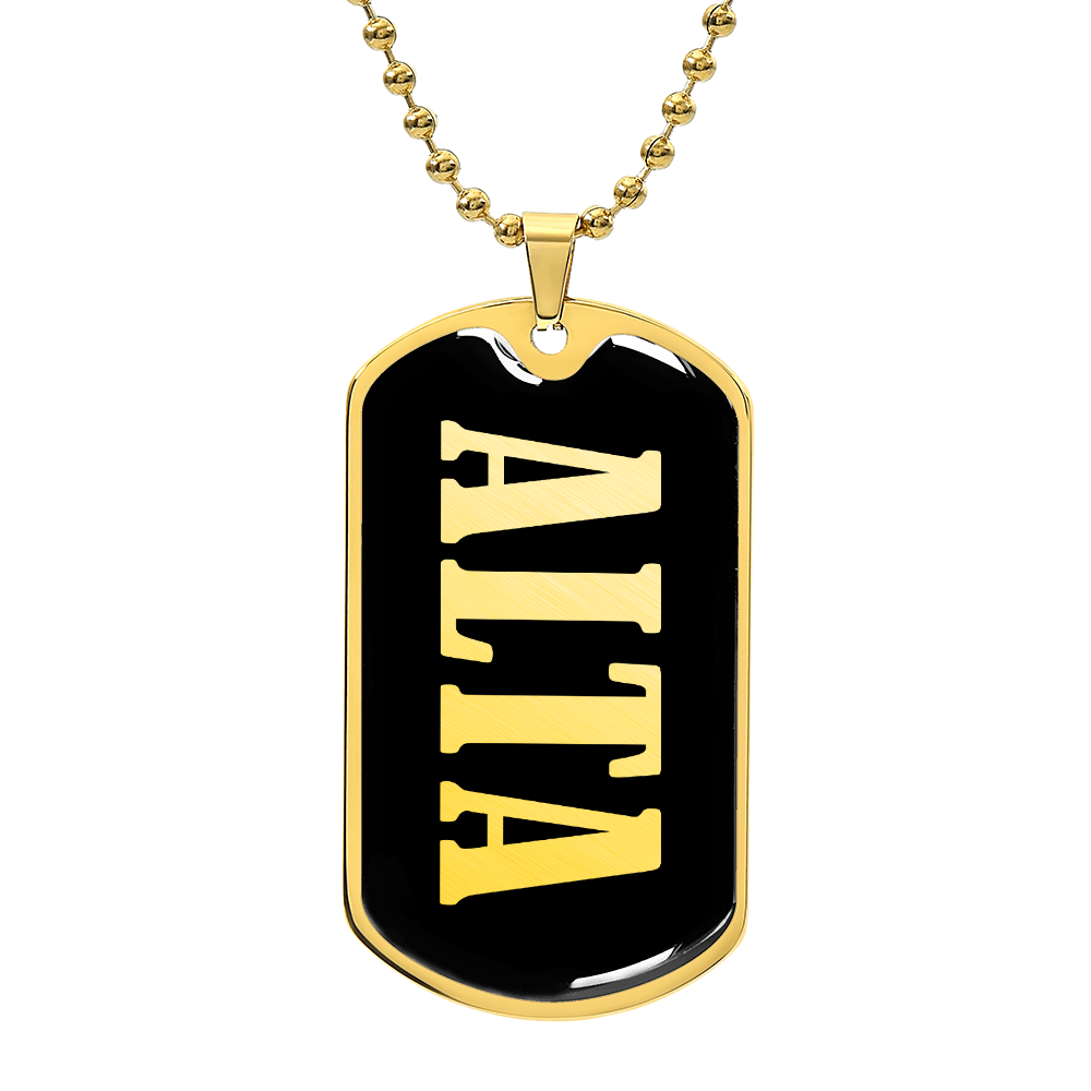 Alta v02 - 18k Gold Finished Luxury Dog Tag Necklace