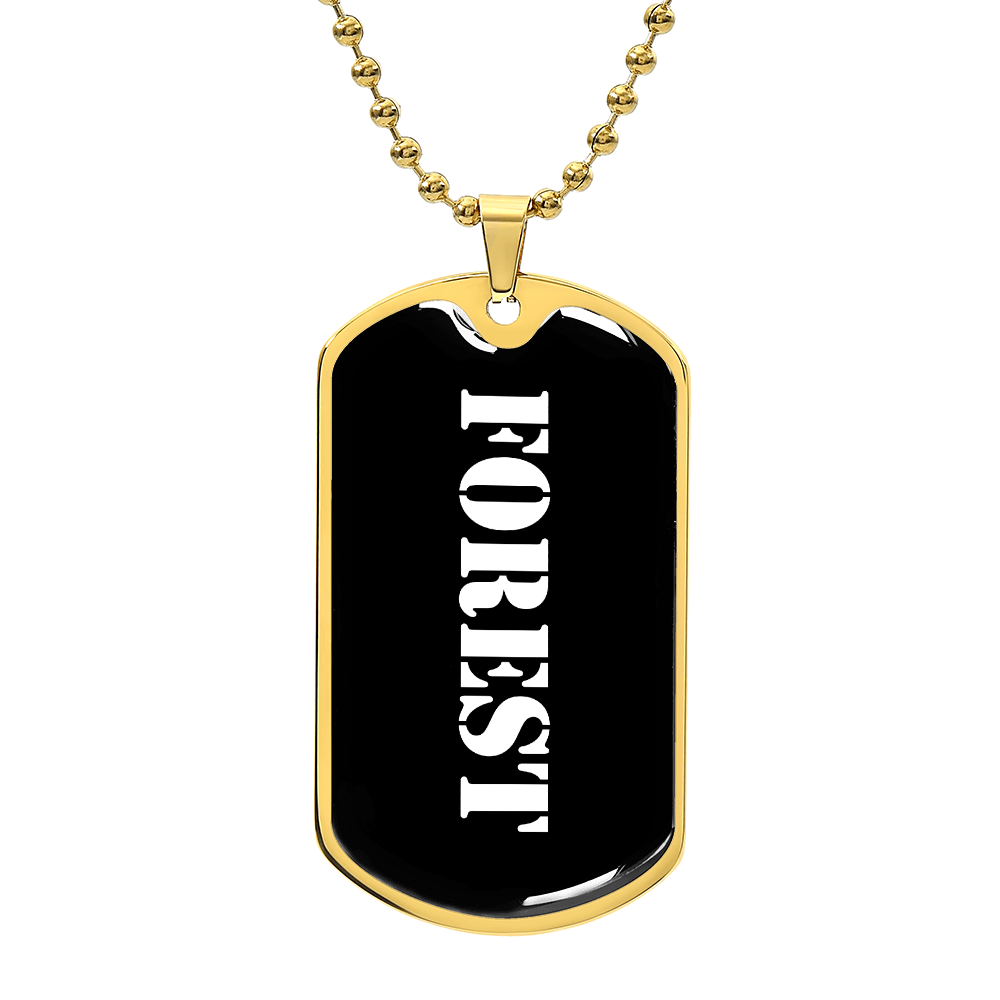 Forest v3 - 18k Gold Finished Luxury Dog Tag Necklace