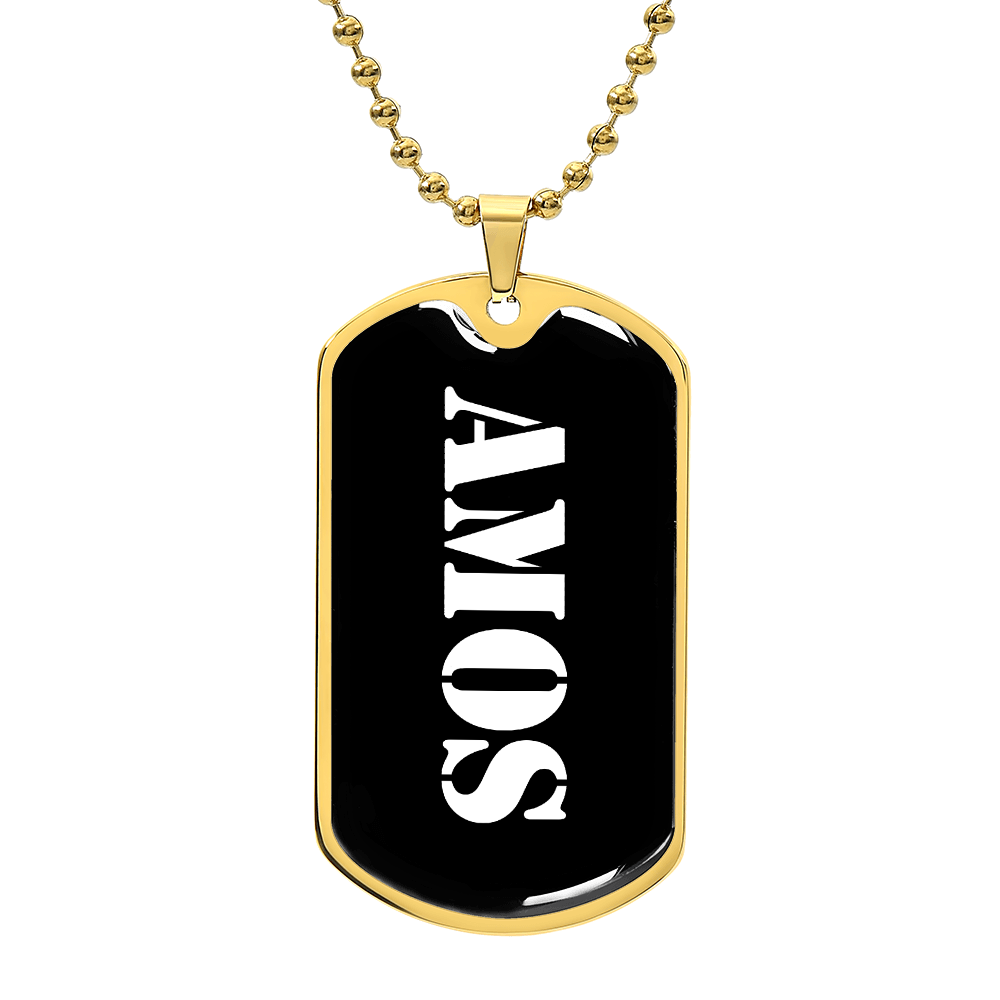 Amos v3 - 18k Gold Finished Luxury Dog Tag Necklace