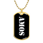 Amos v3 - 18k Gold Finished Luxury Dog Tag Necklace