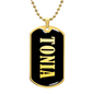 Tonia v02 - 18k Gold Finished Luxury Dog Tag Necklace