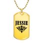 Jessie v01a - 18k Gold Finished Luxury Dog Tag Necklace