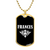 Frances v03a - 18k Gold Finished Luxury Dog Tag Necklace