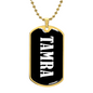 Tamra v03 - 18k Gold Finished Luxury Dog Tag Necklace