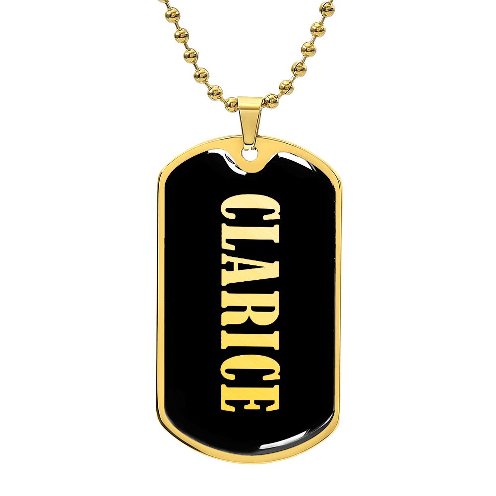Clarice v02 - 18k Gold Finished Luxury Dog Tag Necklace