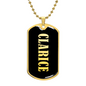 Clarice v02 - 18k Gold Finished Luxury Dog Tag Necklace