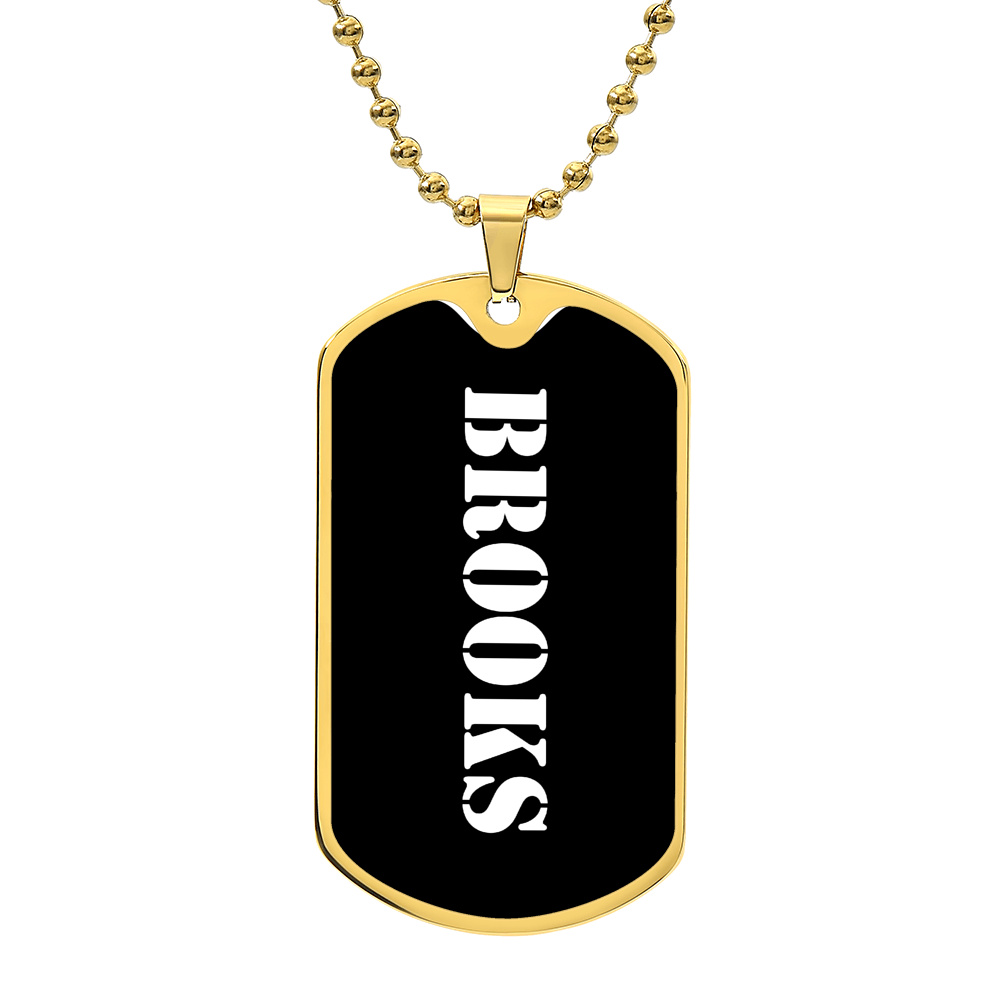 Brooks v3 - 18k Gold Finished Luxury Dog Tag Necklace