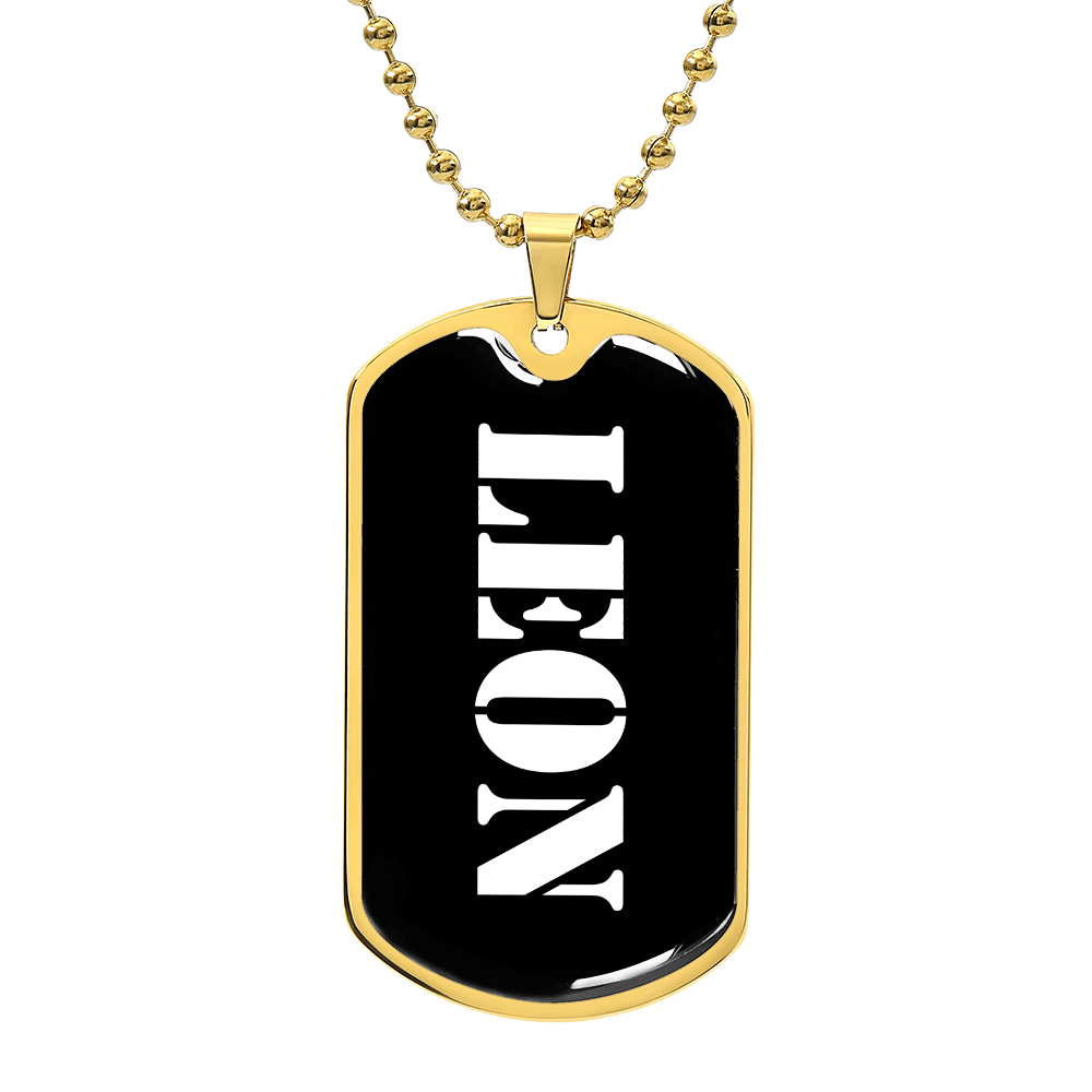 Leon v3 - 18k Gold Finished Luxury Dog Tag Necklace