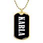 Karla v01w - 18k Gold Finished Luxury Dog Tag Necklace