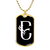 Initial E v001-33 - 18k Gold Finished Luxury Dog Tag Necklace