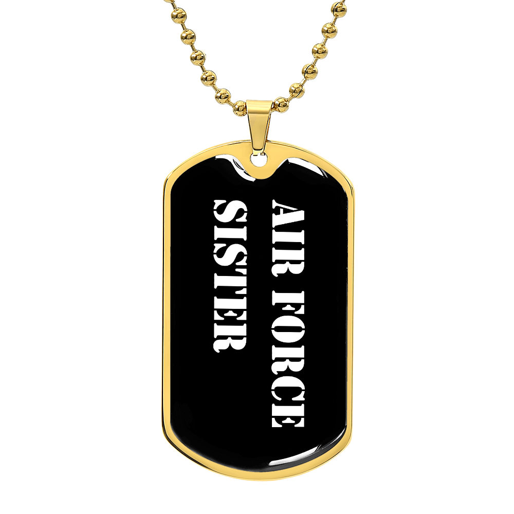 Air Force Sister v3 - 18k Gold Finished Luxury Dog Tag Necklace