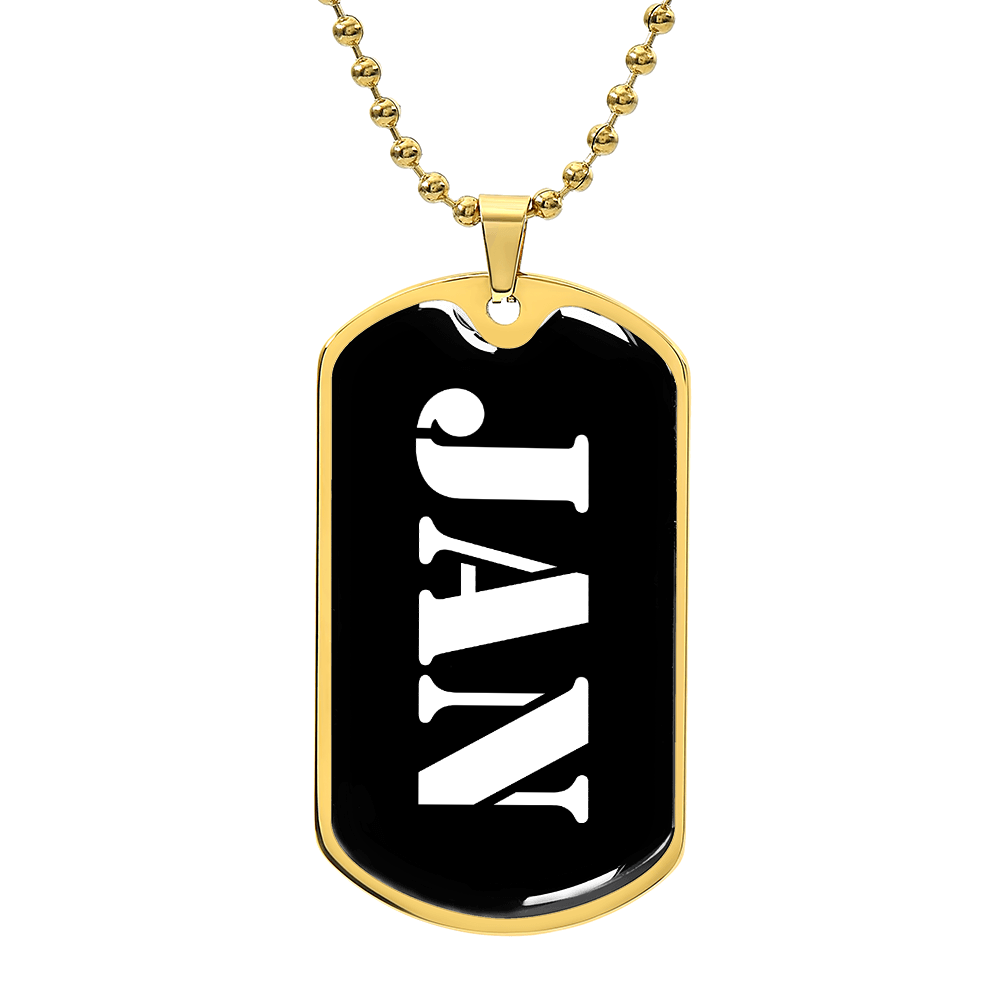 Jan v3 - 18k Gold Finished Luxury Dog Tag Necklace