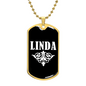 Linda v03a - 18k Gold Finished Luxury Dog Tag Necklace