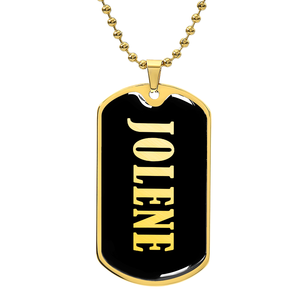 Jolene v02 - 18k Gold Finished Luxury Dog Tag Necklace