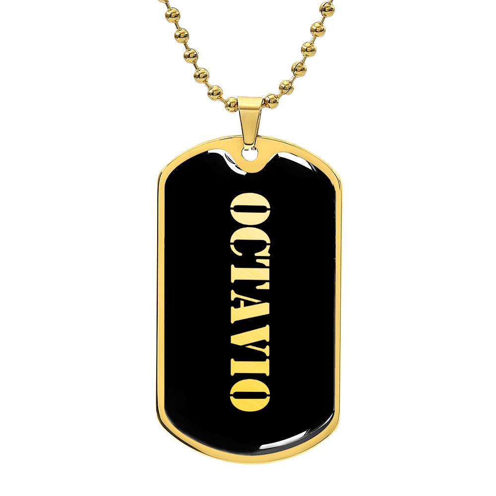 Octavio v2 - 18k Gold Finished Luxury Dog Tag Necklace
