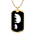 Mama Hippo With 1 Calf v3 - 18k Gold Finished Luxury Dog Tag Necklace