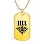 Jill v01a - 18k Gold Finished Luxury Dog Tag Necklace