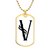 Initial V v001-34 - 18k Gold Finished Luxury Dog Tag Necklace