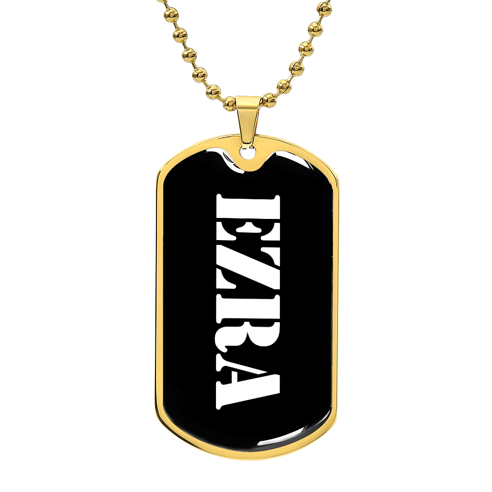 Ezra v3 - 18k Gold Finished Luxury Dog Tag Necklace