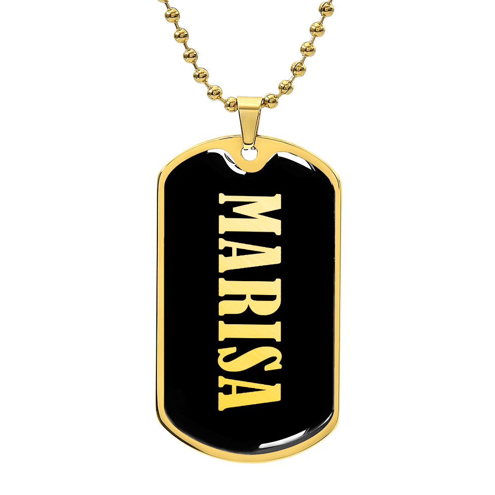 Marisa v02 - 18k Gold Finished Luxury Dog Tag Necklace