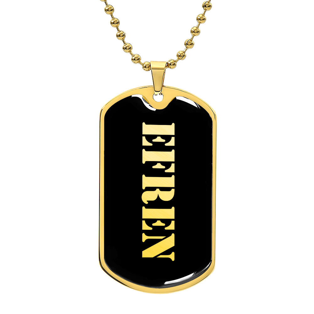 Efren v2 - 18k Gold Finished Luxury Dog Tag Necklace
