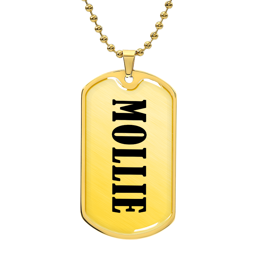Mollie v01 - 18k Gold Finished Luxury Dog Tag Necklace