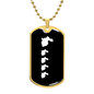 Mama Rabbit With 4 Kittens v3 - 18k Gold Finished Luxury Dog Tag Necklace