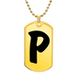 Initial P v1b - 18k Gold Finished Luxury Dog Tag Necklace