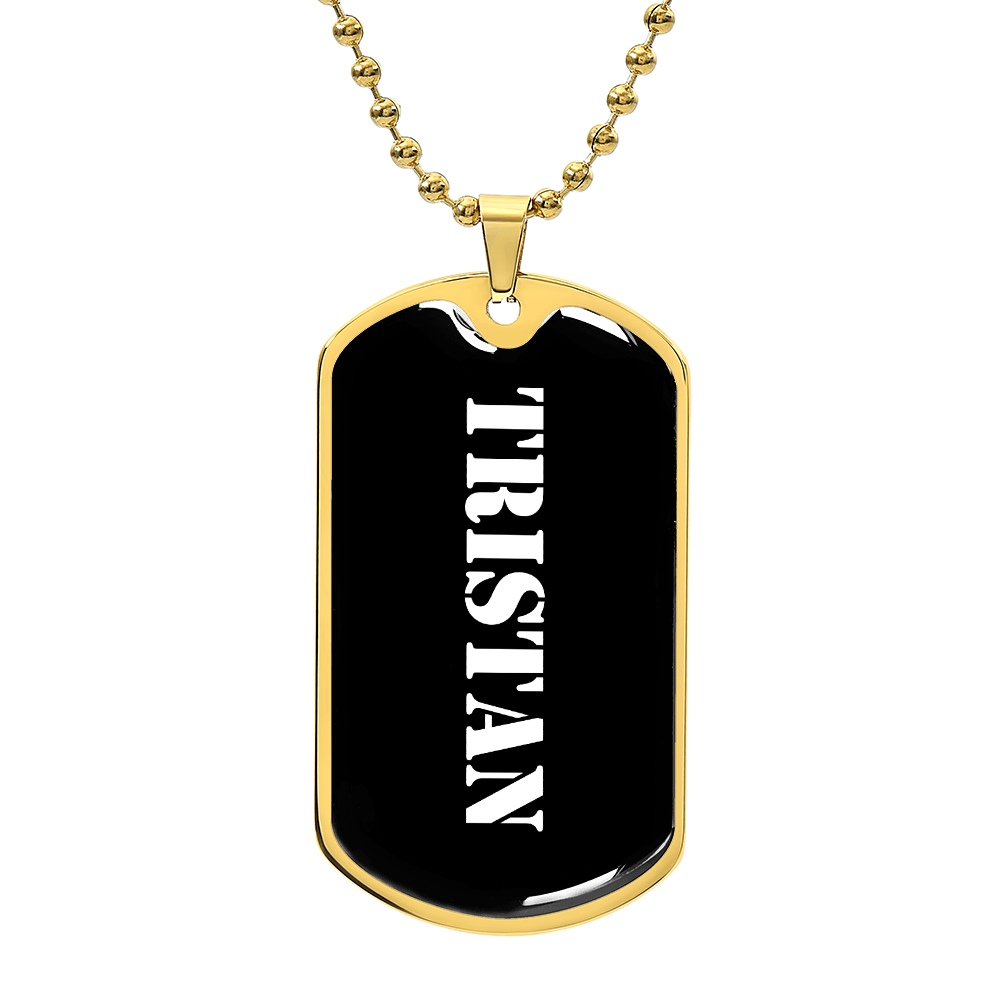 Tristan v3 - 18k Gold Finished Luxury Dog Tag Necklace