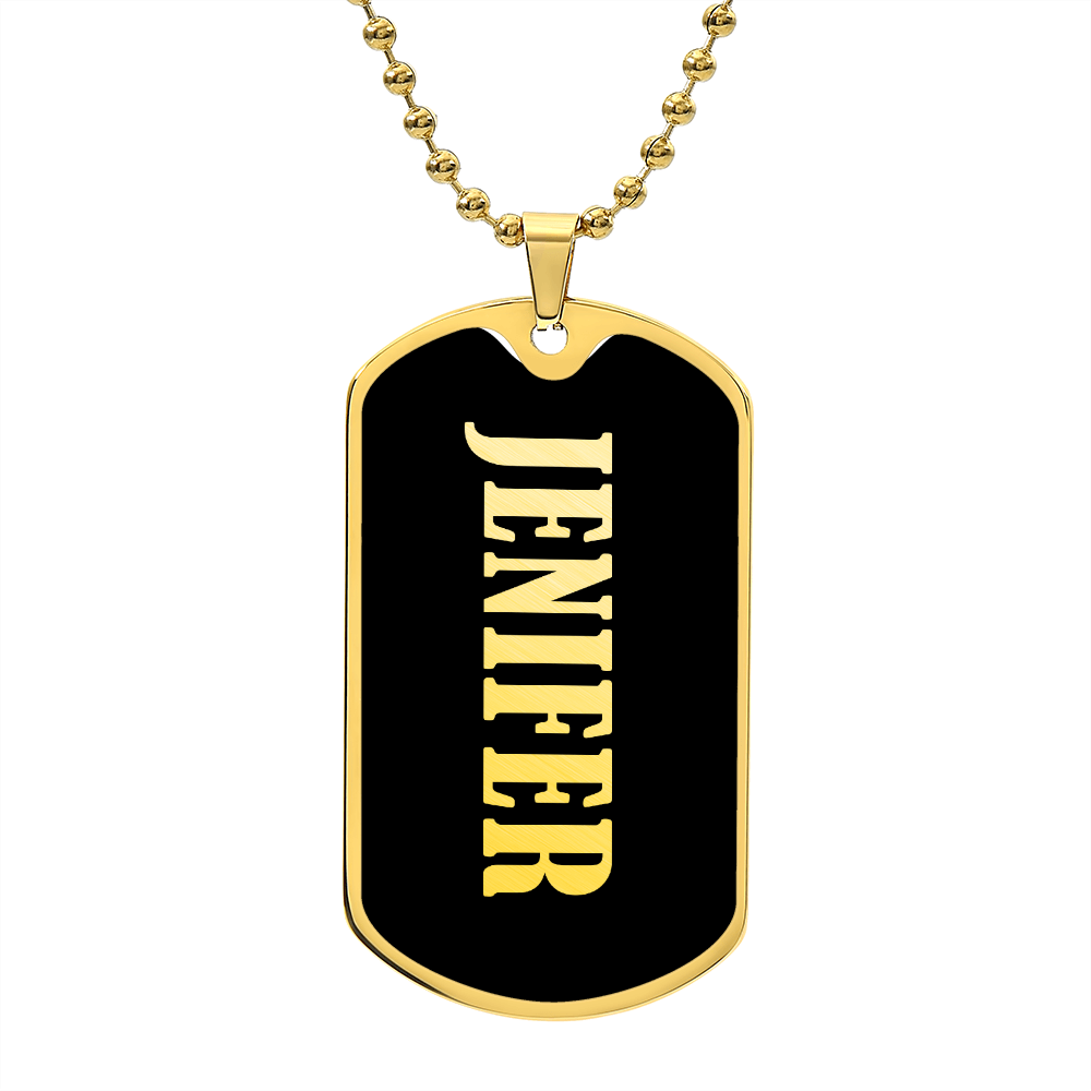 Jenifer v02 - 18k Gold Finished Luxury Dog Tag Necklace
