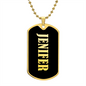Jenifer v02 - 18k Gold Finished Luxury Dog Tag Necklace
