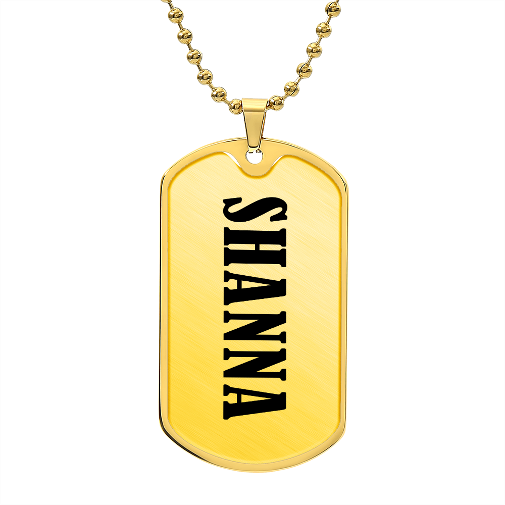 Shanna v01 - 18k Gold Finished Luxury Dog Tag Necklace