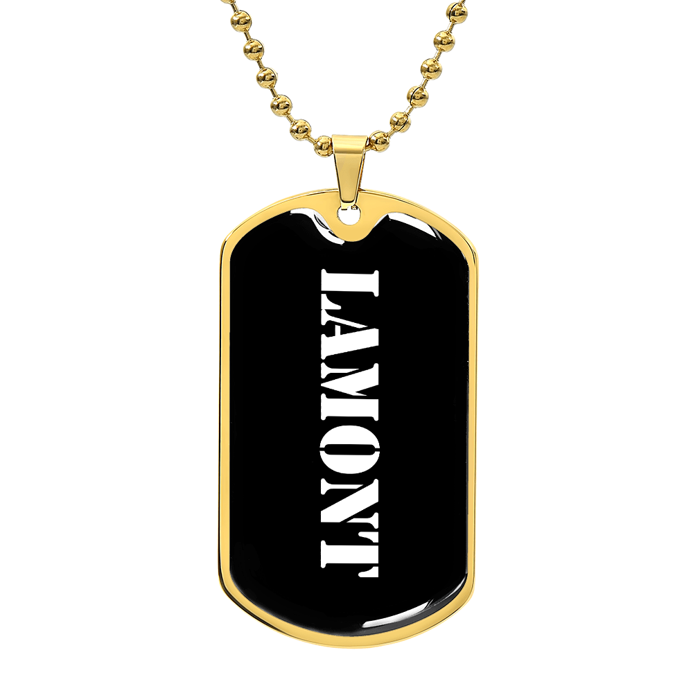 Lamont v3 - 18k Gold Finished Luxury Dog Tag Necklace