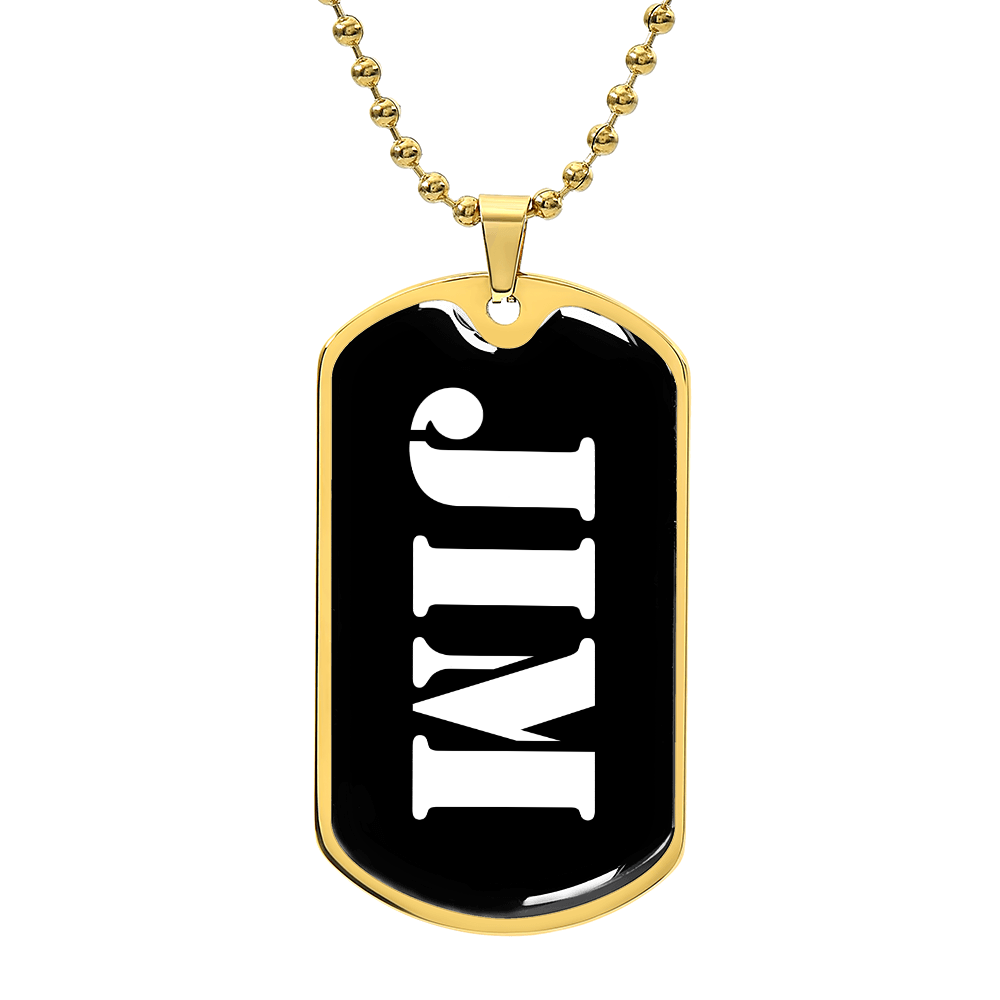 Jim v3 - 18k Gold Finished Luxury Dog Tag Necklace