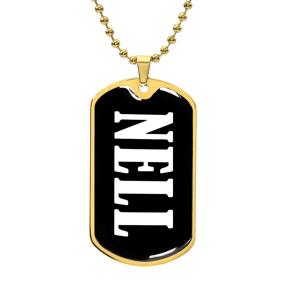 Nell v03 - 18k Gold Finished Luxury Dog Tag Necklace