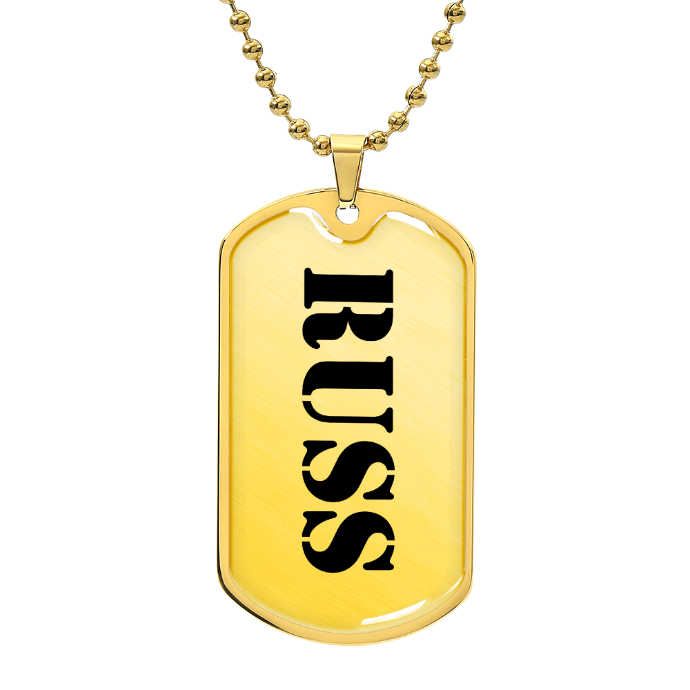 Russ - 18k Gold Finished Luxury Dog Tag Necklace