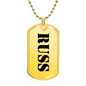 Russ - 18k Gold Finished Luxury Dog Tag Necklace