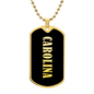 Carolina v02 - 18k Gold Finished Luxury Dog Tag Necklace