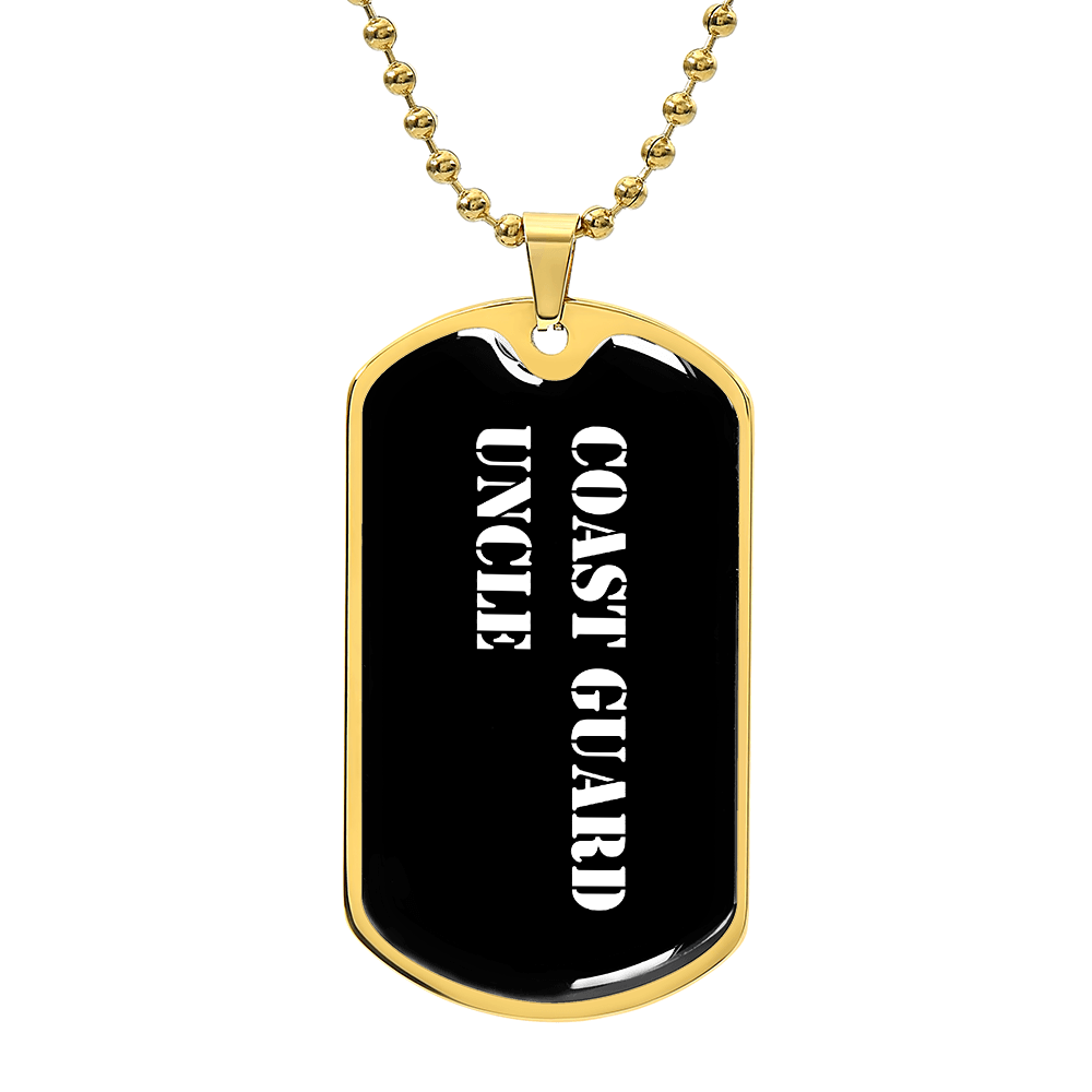Coast Guard Uncle v3 - 18k Gold Finished Luxury Dog Tag Necklace