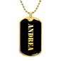 Andrea v2 - 18k Gold Finished Luxury Dog Tag Necklace