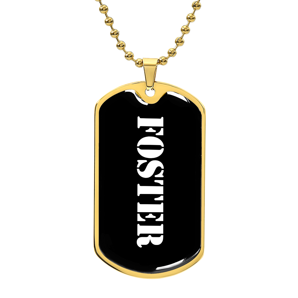 Foster v3 - 18k Gold Finished Luxury Dog Tag Necklace