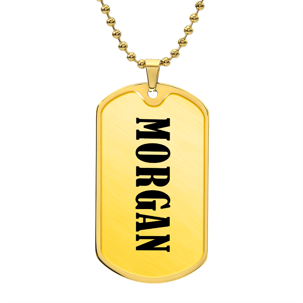 Morgan v01 - 18k Gold Finished Luxury Dog Tag Necklace