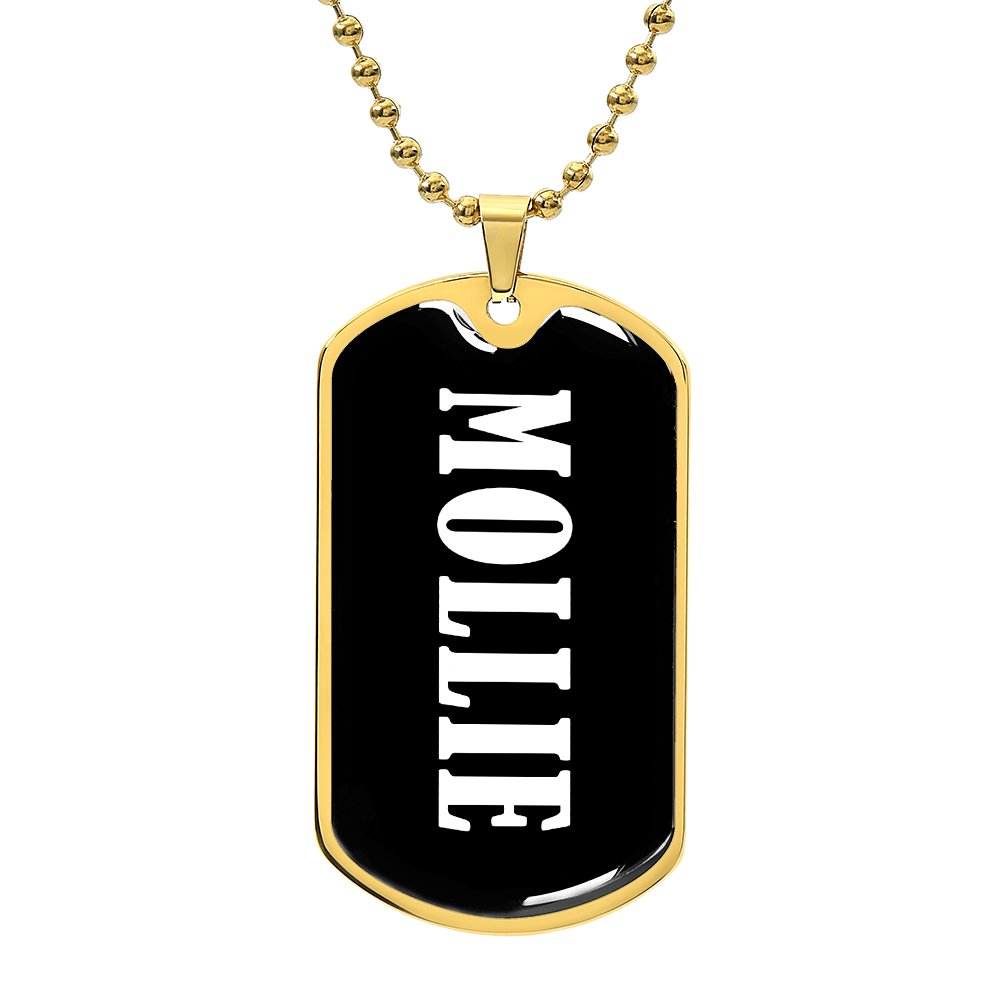 Mollie v03 - 18k Gold Finished Luxury Dog Tag Necklace