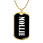 Mollie v03 - 18k Gold Finished Luxury Dog Tag Necklace