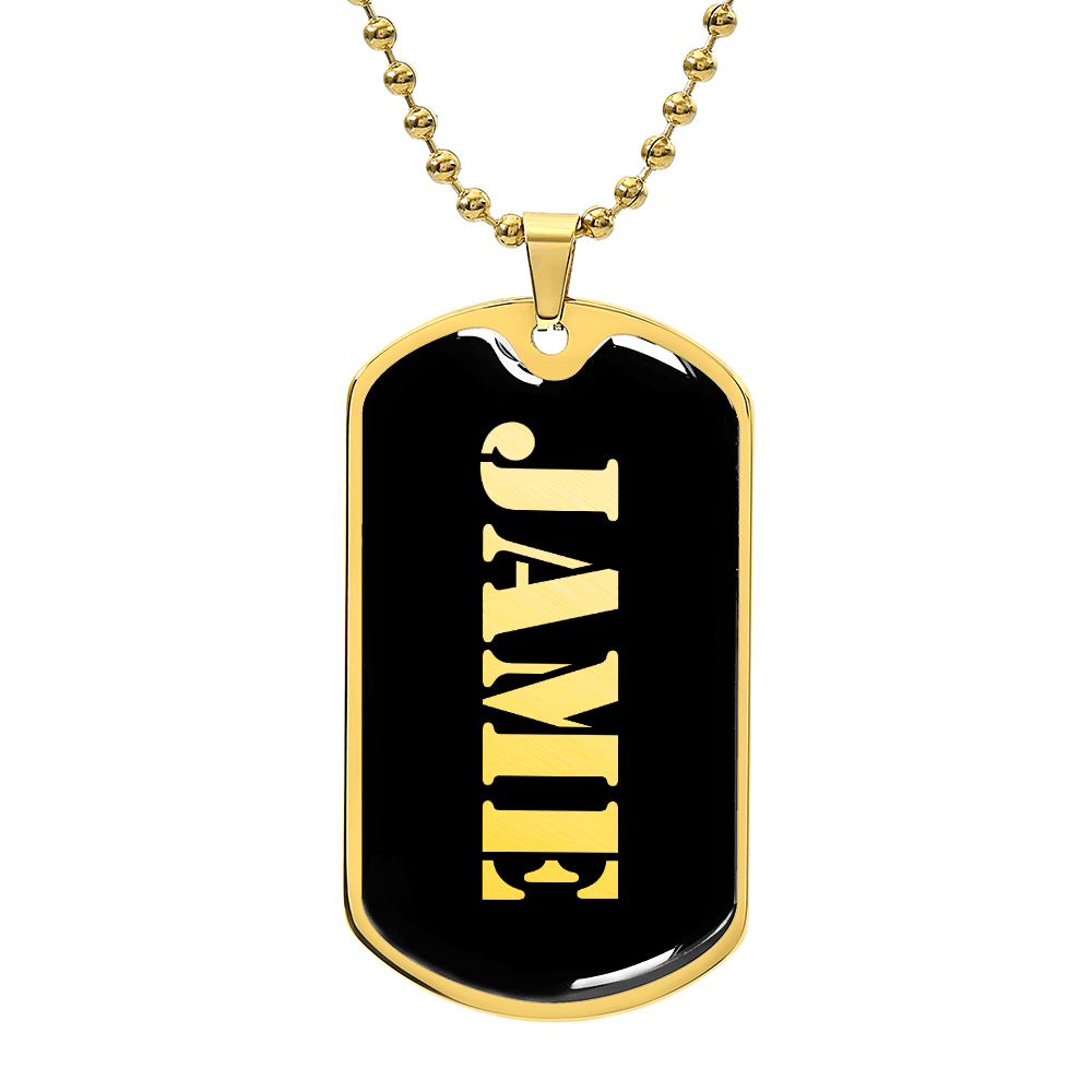 Jame v2 - 18k Gold Finished Luxury Dog Tag Necklace