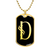 Initial D v001-32 - 18k Gold Finished Luxury Dog Tag Necklace