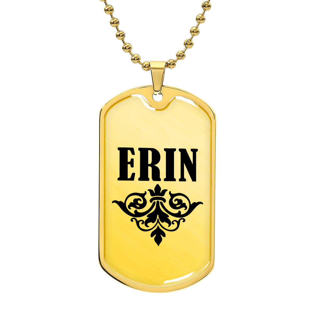 Erin v01a - 18k Gold Finished Luxury Dog Tag Necklace